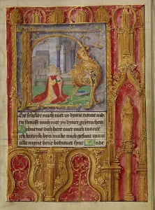 Flanders Belgium Heritage Images Prints: Initial H: David in Prayer; Book of Hours