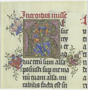 Floral Pattern Design Prints: Initial R, c1480-1500. Creator: Unknown