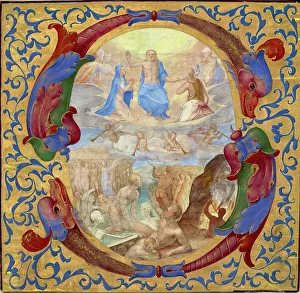 Italian Tempera Paintings Prints: Initial S: The Last Judgment, about 1567-1572. Creator: Unknown