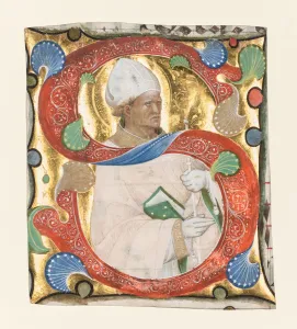 Print of an Initial from a 15th-Century Illuminated Manuscript