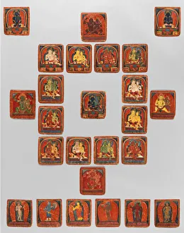 Tibetan Art Prints: Early 15th Century Initiation Cards Print, Tsakalis