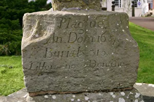 Inscription on the base of a Plague Cross, Ross-on-Wye, Herefordshire Inscription on the base of a Plague Cross, Ross-on-Wye, Herefordshire