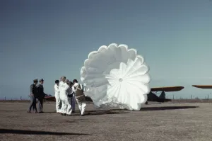 Instructor Explains Parachute Operation, Fort Worth, Tex. 1942 Print
