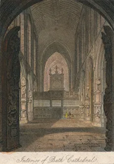 Bath Abbey Perpendicular Gothic Print, 19th century