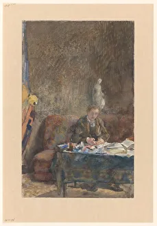 Interior with Man Writing Print, 1874-1918
