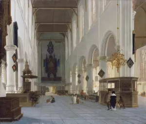 Dutch Heritage Images Prints: The Interior of the Oude Kerk in Delft, c1660-1663. Creator: Hendrik Cornelisz. van Vliet