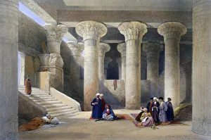 Interior of the Temple at Esna, Upper Egypt Print