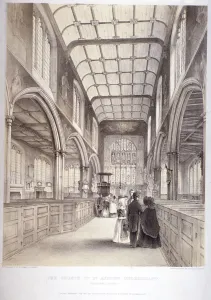 Historic City Of London Prints: Interior view of St Andrew Undershaft, City of London, 1841
