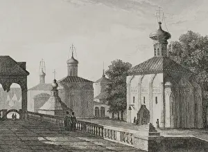 Russian Orthodox Church Architecture Prints: Interior view of Trinity Monastery