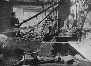 The interior of one of the wrecked houses in Southend, 1915 The interior of one of the wrecked houses in Southend, 1915