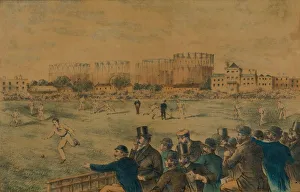 International Cricket Match at Kennington Oval, late 19th century. Creator: Unknown International Cricket Match at Kennington Oval, late 19th century. Creator: Unknown