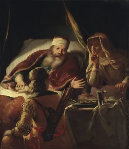 Old Testament Bible Images Prints: Isaac blessing Jacob