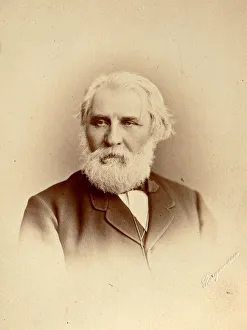 Ivan Turgenev, Russian author, late 19th century. Artist: Charles Bergamasco Ivan Turgenev, Russian author, late 19th century. Artist: Charles Bergamasco