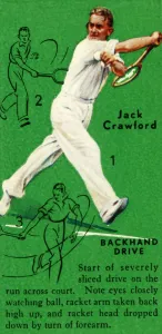 Australian Tennis Players Prints: Jack Crawford - Backhand Drive, c1935. Creator: Unknown