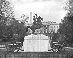 Equestrian Sculpture Art Prints: Jackson Statue, Lafayette Square, Washington DC, USA, c1900. Creator: Unknown