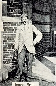 James Braid Golfer Prints: James Braid (1870-1950), from a cigarette card, Scottish, c1903
