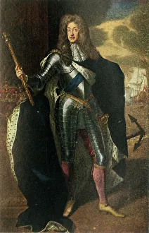 James II Print (c1911) from a Sir Godfrey Kneller Painting