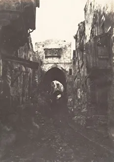 Auguste Salzmann Photography Prints: Jerusalem, Rue du quartier arabe, 2, 1854. Creator: Auguste Salzmann