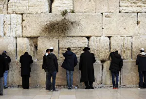 Western Wall Jerusalem Prints: Jews praying at the Western Wall, Jerusalem, Israel, 2013. Creator: LTL