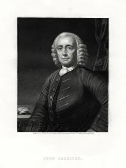 Black And White Historical Figure Prints: John Harrison, English clock maker, 19th century. Artist: W Holl