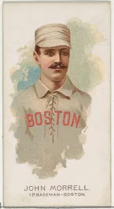 Western Script Text Art Print Prints: John Morrell, Baseball Player, 1st Baseman, Boston, from Worlds Champions