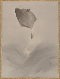 Jumping fish, ca. 1887. Creator: Watanabe Seitei Jumping fish, ca. 1887. Creator: Watanabe Seitei