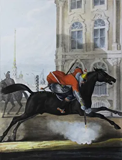 Junker of the Life-Guards Caucasian-Mountain squadron, 1829. Artist: Belousov, Lev Alexandrovich (1806-1864) Junker of the Life-Guards Caucasian-Mountain squadron, 1829. Artist: Belousov, Lev Alexandrovich (1806-1864)