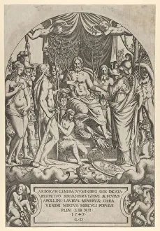 Jupiter on his Throne, 1547. Creator: Leon Davent Jupiter on his Throne, 1547. Creator: Leon Davent