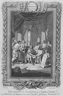 King Alfred The Great Prints: King Alfred the Great, forming a Code of Laws