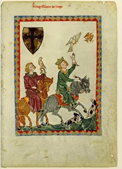 King Conrad the Younger (From the Codex Manesse), Between 1305 and 1340. Artist: Anonymous King Conrad the Younger (From the Codex Manesse), Between 1305 and 1340. Artist: Anonymous
