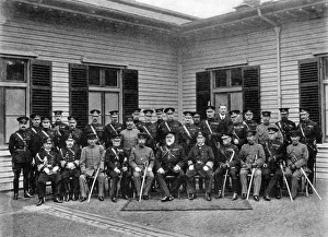 King Edward VII, Prince Fushimi and staff, Aldershot command, 1908-1909.Artist: Gale & Polder King Edward VII, Prince Fushimi and staff, Aldershot command, 1908-1909.Artist: Gale & Polder