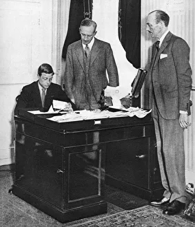 King Edward VIII at work with his staff in St Jamess Palace, London, 1936 King Edward VIII at work with his staff in St Jamess Palace, London, 1936