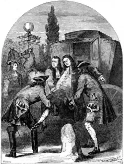 King George I, attacked by a fit of apoplexy. Artist: Crane King George I, attacked by a fit of apoplexy. Artist: Crane