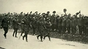 King George V cheered by ANZAC troops at the Western Front, First World War, August 1916 King George V cheered by ANZAC troops at the Western Front, First World War, August 1916