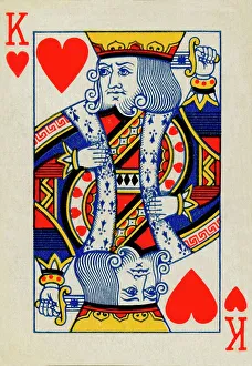 1925 King of Hearts Print by De La Rue