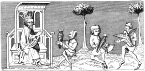 King Modus teaching the art of falconry, 14th century (1849) King Modus teaching the art of falconry, 14th century (1849)