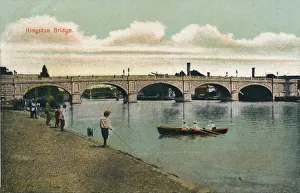 London Riverbank Scenes Prints: Kingston Bridge, 1908