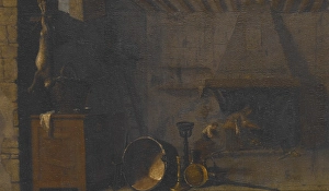 Baroque Era Oil Painting Prints: Kitchen with Hare, date unknown. Creator: Sebastien Bourdon