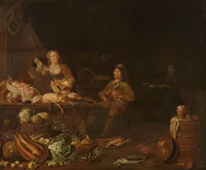 Heritage Images Print: Kitchen Interior, 1645