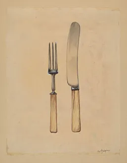 Knife and Fork, c. 1936. Creator: Grace Halpin Knife and Fork, c. 1936. Creator: Grace Halpin
