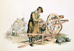 Knife grinder, 1808. Artist: William Henry Pyne Knife grinder, 1808. Artist: William Henry Pyne