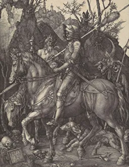 Albrecht Durer Prints: Albrecht Durer's Knight, Death, and the Devil Print, 1513