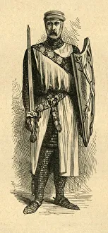 British Medieval History Prints: A Knight Templar, 1897. Creator: Unknown