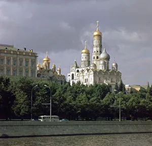 Kremlin Architecture Prints: Kremlin seen across the Moskva river
