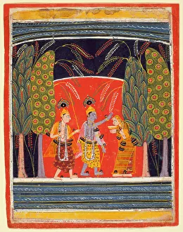 Bhagavata Purana Illustrations Prints: Krishna Making Kubja Beautiful