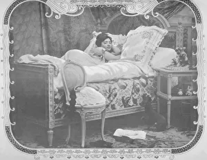 Print of a woman in indecision, Paris at night