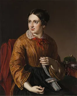 Romanticism Oil Paintings Prints: By a lace insert