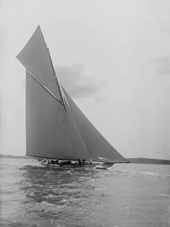 The Lady Anne 15 Metre class cutter sails upwind, 1912. Creator: Kirk & Sons of Cowes The Lady Anne 15 Metre class cutter sails upwind, 1912. Creator: Kirk & Sons of Cowes