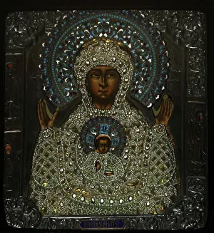 Our Lady of the Sign, Early 18th cen.. Artist: Russian icon Our Lady of the Sign, Early 18th cen.. Artist: Russian icon
