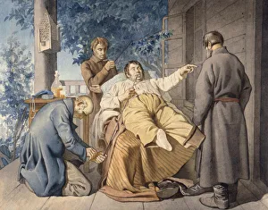 Landlord and his Serfs, 1853. Artist: Trutovsky, Konstantin Alexandrovich (1826-1893) Landlord and his Serfs, 1853. Artist: Trutovsky, Konstantin Alexandrovich (1826-1893)